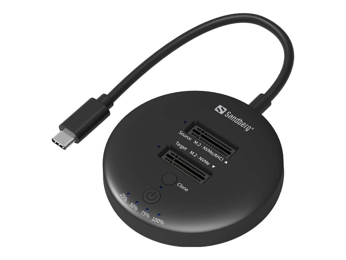 Sandberg - SSD-Dockingstation Schächte: 2 - M.2 - M.2 NVMe Card - USB-C 3.2 (Gen 2)