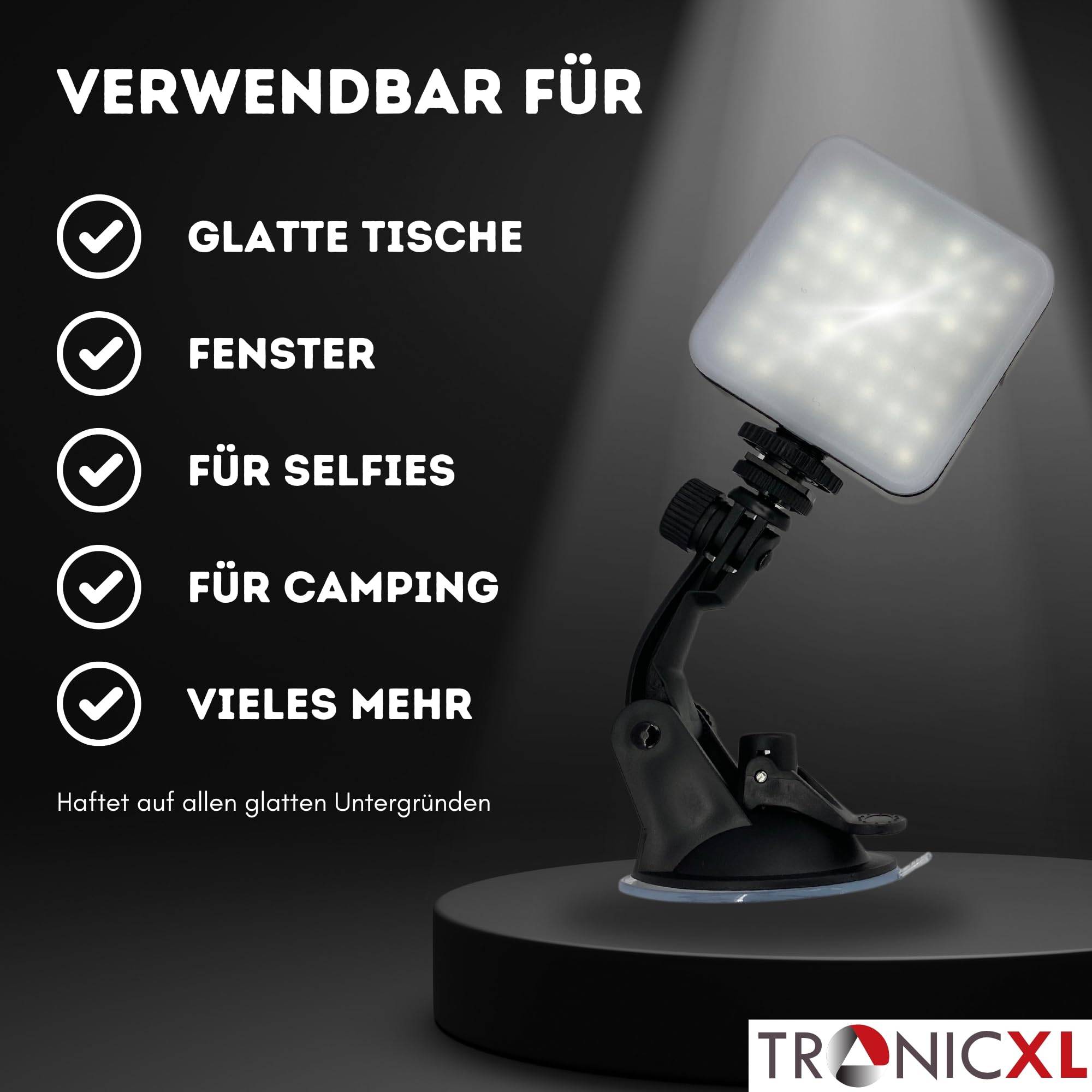 Saugnapf Halterung Videoleuchte Softlight Videolicht 49 LED Foto Lampe für Kaltschuh Blitzschuh