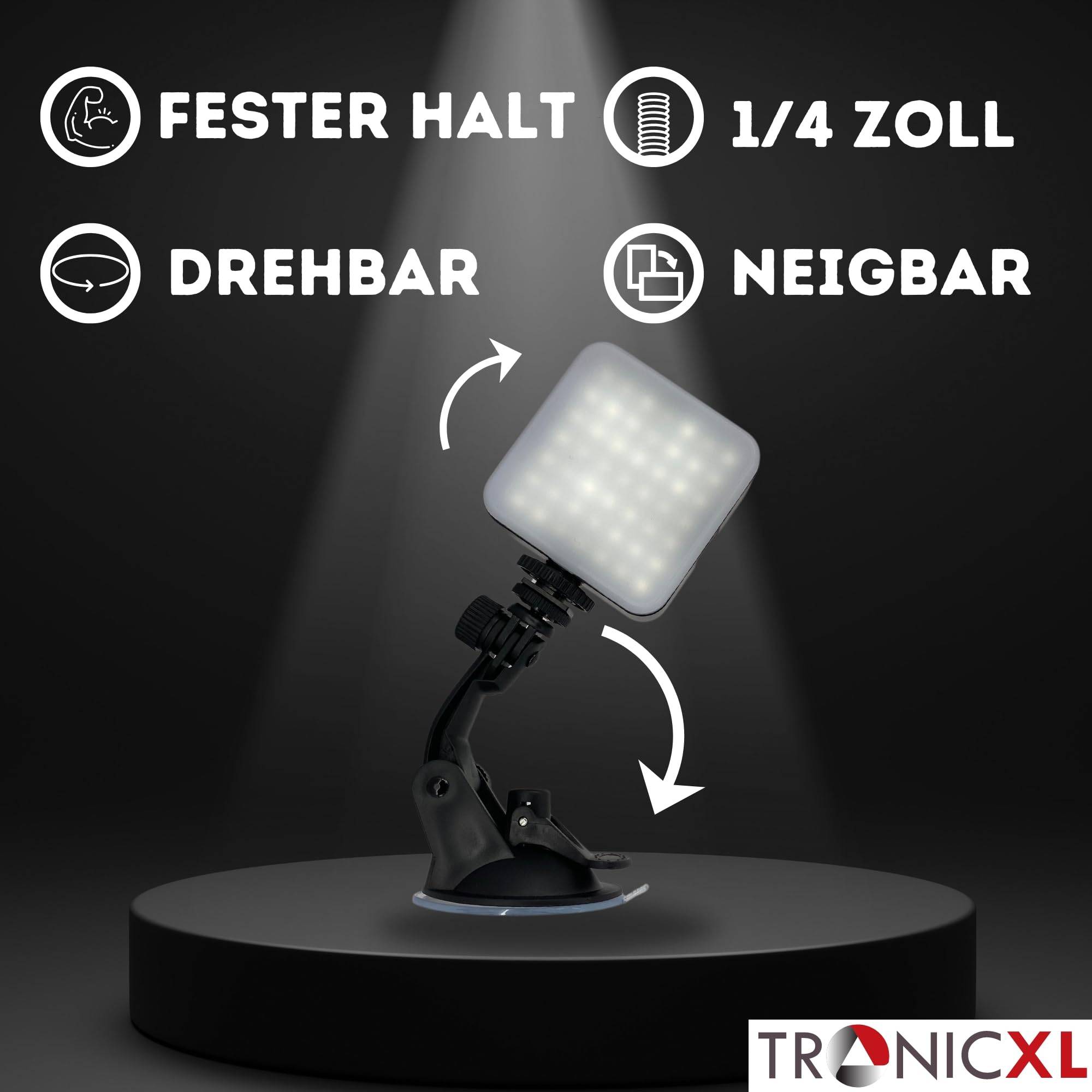 Saugnapf Halterung Videoleuchte Softlight Videolicht 49 LED Foto Lampe für Kaltschuh Blitzschuh