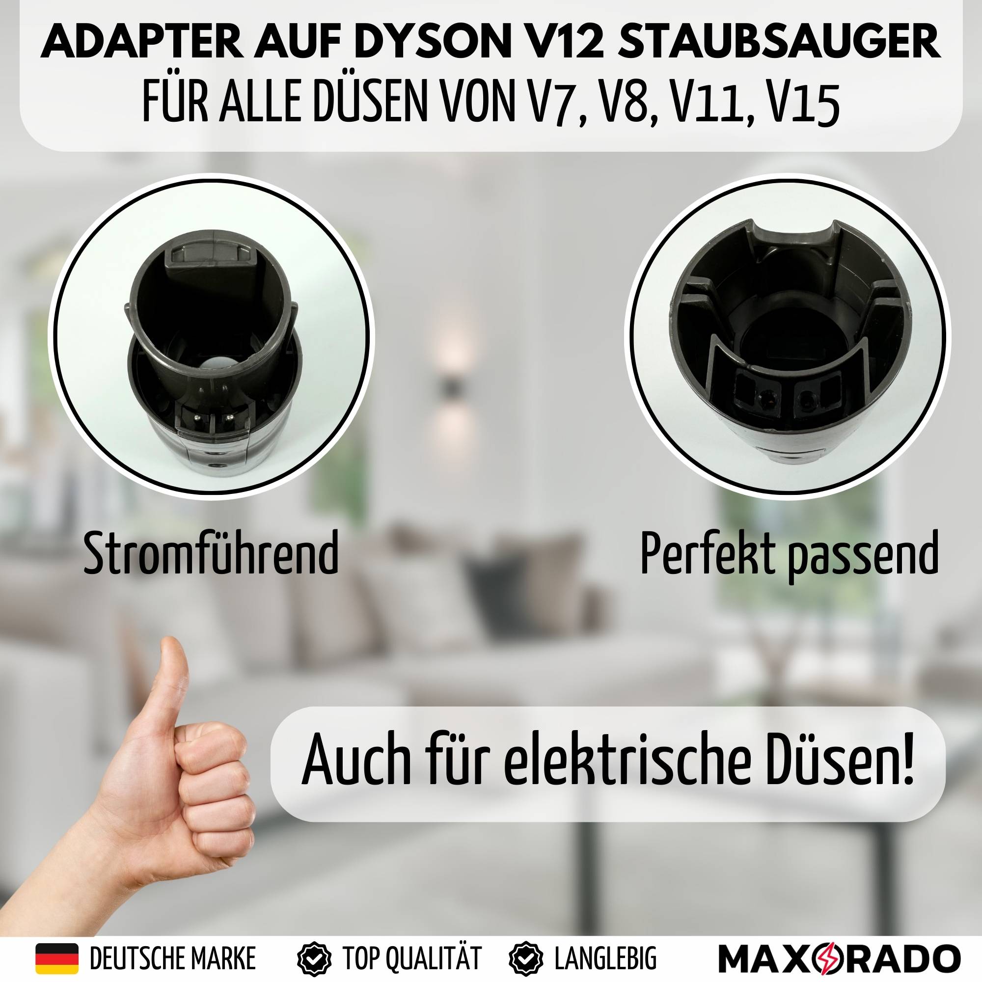 Staubsauger Adapter für Dyson V12 -> altes zubehör V7 V8 V11 V15 Ersatzteil Düse anschließen