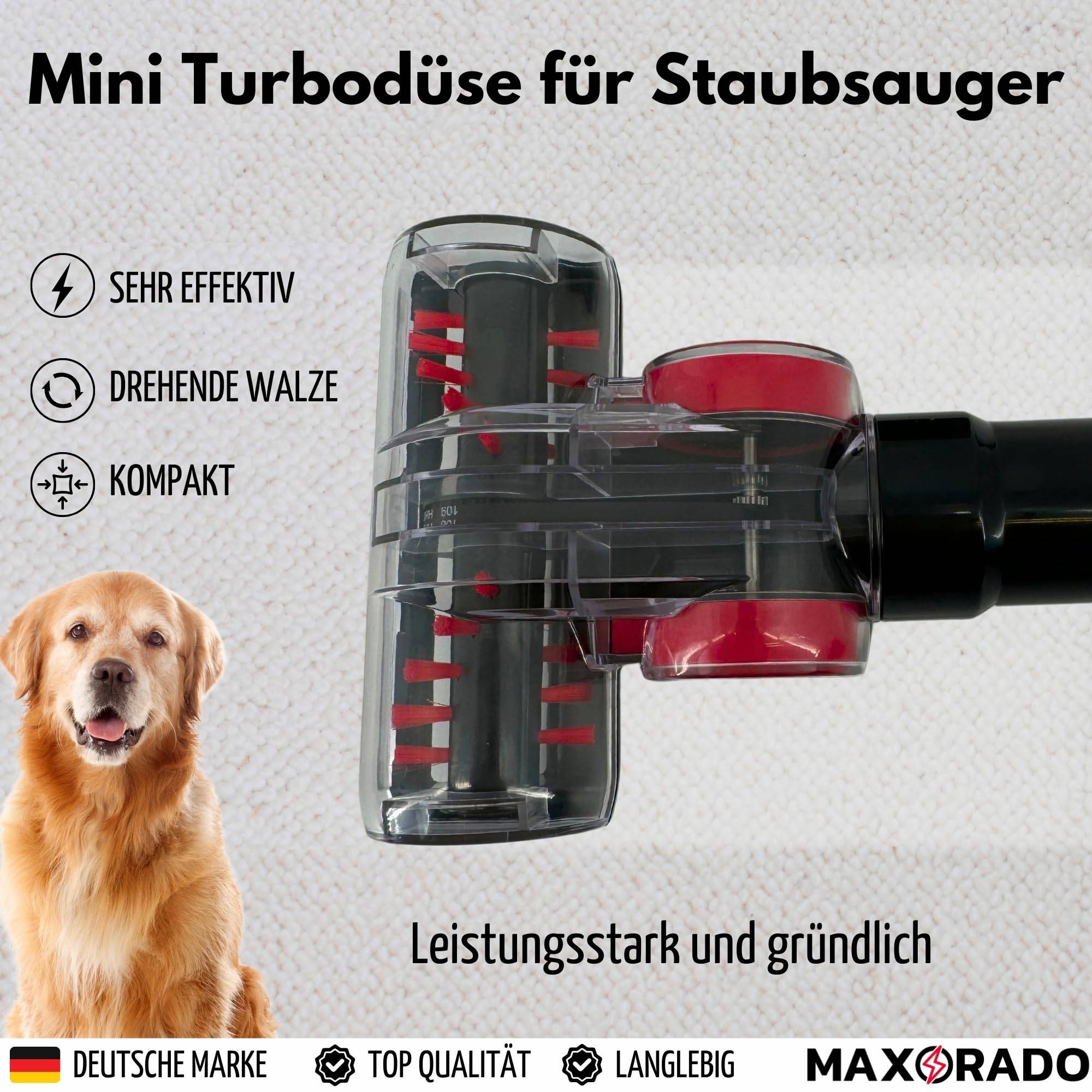 Mini Turbobürste Tierhaare Fusseln Staubsauger 32mm 35mm Tierhaardüse Turbodüse kompatibel mit Bosch Siemense Kärcher Miele Hyla Philips