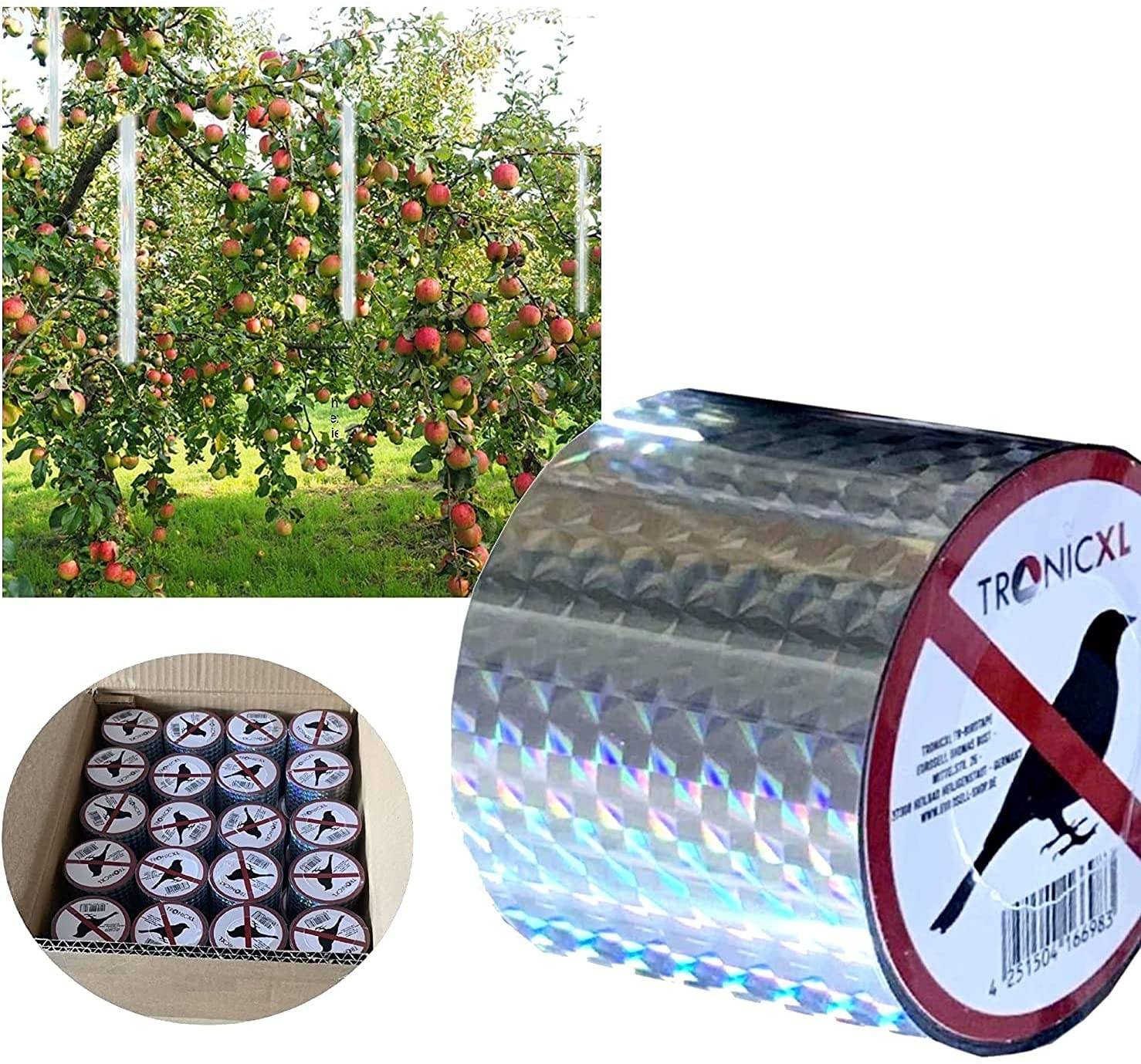 2 Rollen Reflektierendes Vogelabwehr Band Vogel Abwehr Reflektor Garten Balkon Baum