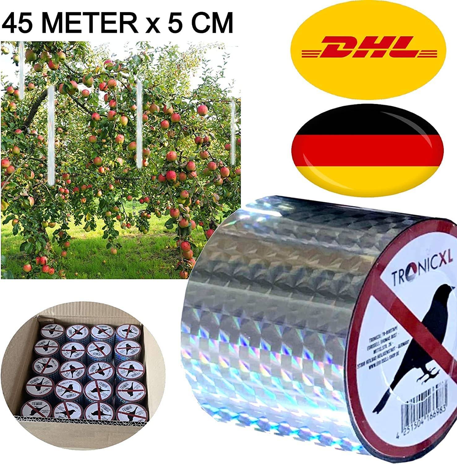 2 Rollen Reflektierendes Vogelabwehr Band Vogel Abwehr Reflektor Garten Balkon Baum