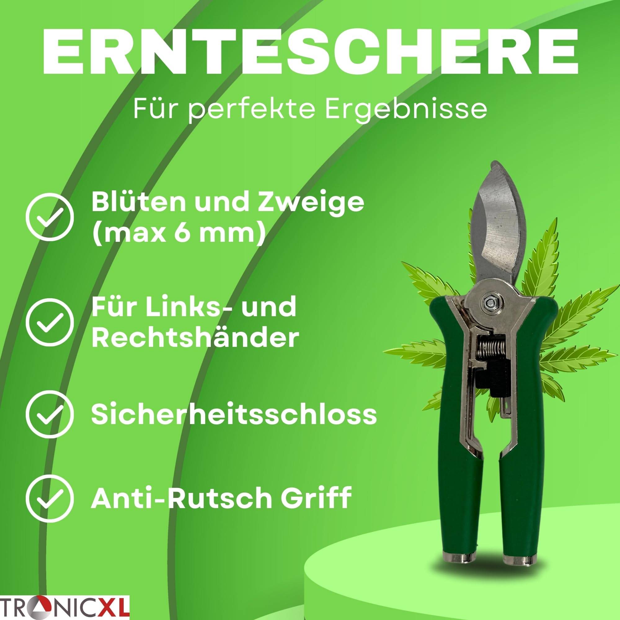 Grow Ernte Helfer I Taschenmikroskop mit LED + Ernteschere + Akkus I Ernte Komplett Set Grower Zubehör für Growbox Cannabis Anbau ernten Erntezeitpu