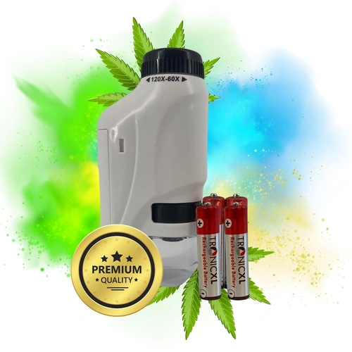 Grow Taschenmikroskop + Akkus 60x - 120x Lupe Mikroskop für Trichome Ernte Zubehör für Growbox Grower Erntehelfer Prüfung Grow Taschenmikroskop + Akkus 60x - 120x Lupe Mikroskop für Trichome Ernte Zubehör für Growbox Grower Erntehelfer Prüfung