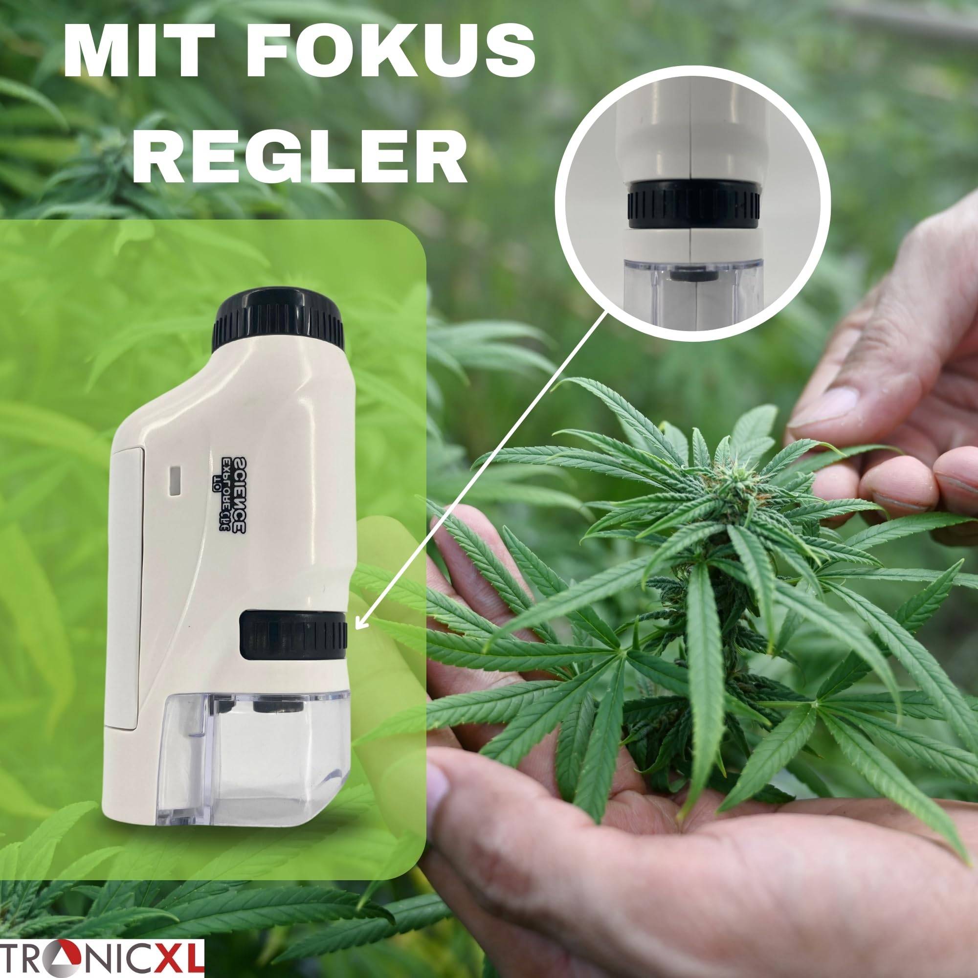 Taschenmikroskop 60x - 120x Lupe Mikroskop für Trichome Ernte Zubehör für Growbox Grower Erntehelfer Prüfung Messgerät Schädlinge Pilze