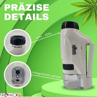 Grow Taschenmikroskop + Akkus 60x - 120x Lupe Mikroskop für Trichome Ernte Zubehör für Growbox Grower Erntehelfer Prüfung Grow Taschenmikroskop + Akkus 60x - 120x Lupe Mikroskop für Trichome Ernte Zubehör für Growbox Grower Erntehelfer Prüfung