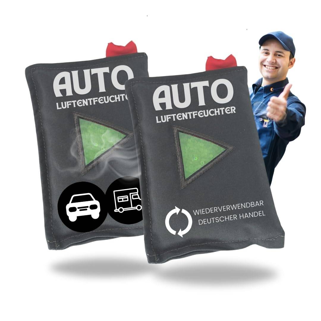 2 Auto Luftentfeuchter Kissen Innenraum wiederverwendbar - Zubehör für KFZ PKW LKW Wohnwagen Wohnmobil Anhänger Camping I Kondenswasser Stop Entfeu