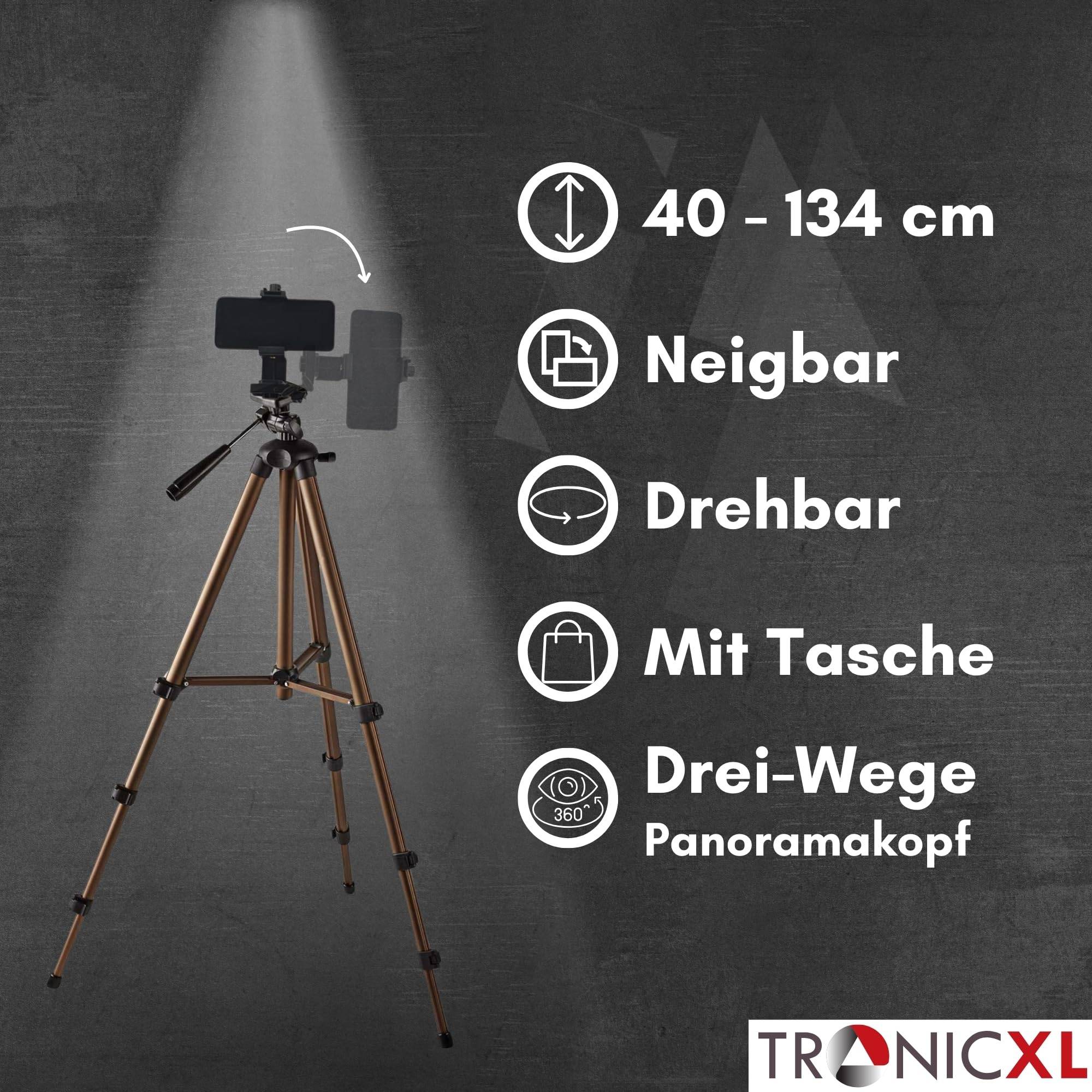 134cm Smartphone Stativ drehbar Halterung Ständer Tripod Handy Foto Video höhenverstellbar Tr-TRIPOD21-S-D