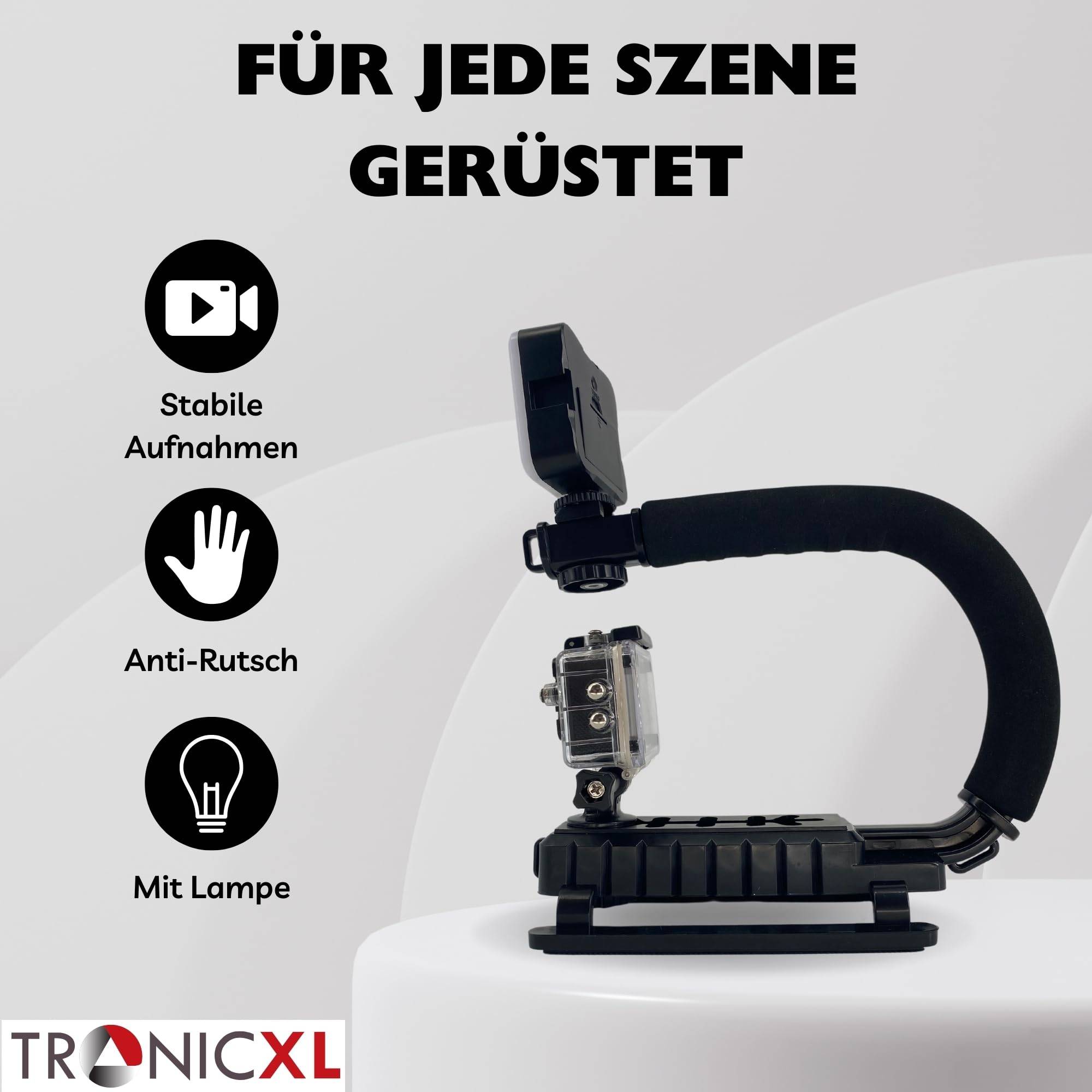 Actioncam Stabilisator Griff mit LED Lampe kompatibel mit DJI Osmo GoPro Hero + Stabilizer