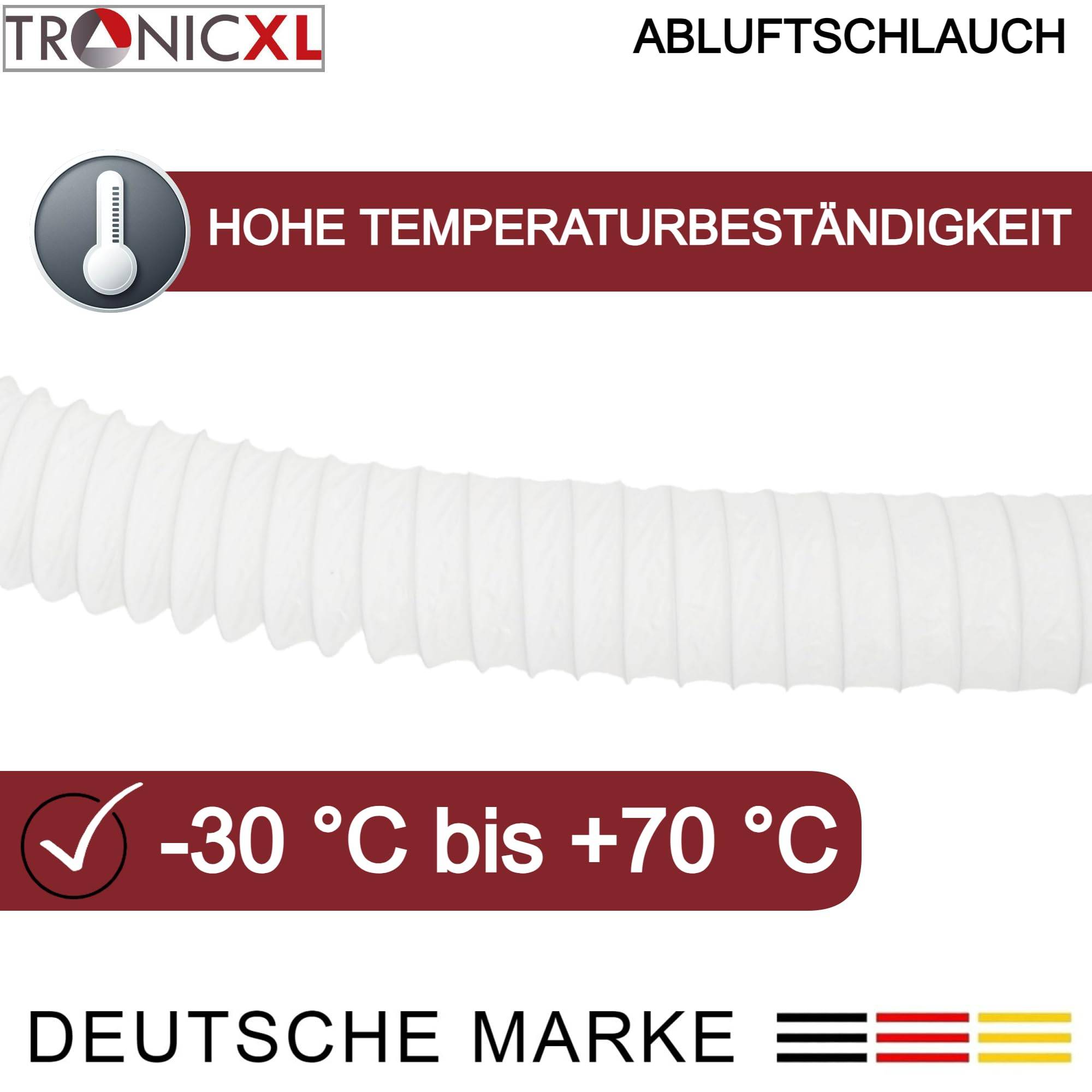 PVC Abluftschlauch 100mm 1,5m für Trockner Klimaanlage Wäschetrockner Dunstabzugshaube Schlauch für 100er Abluft