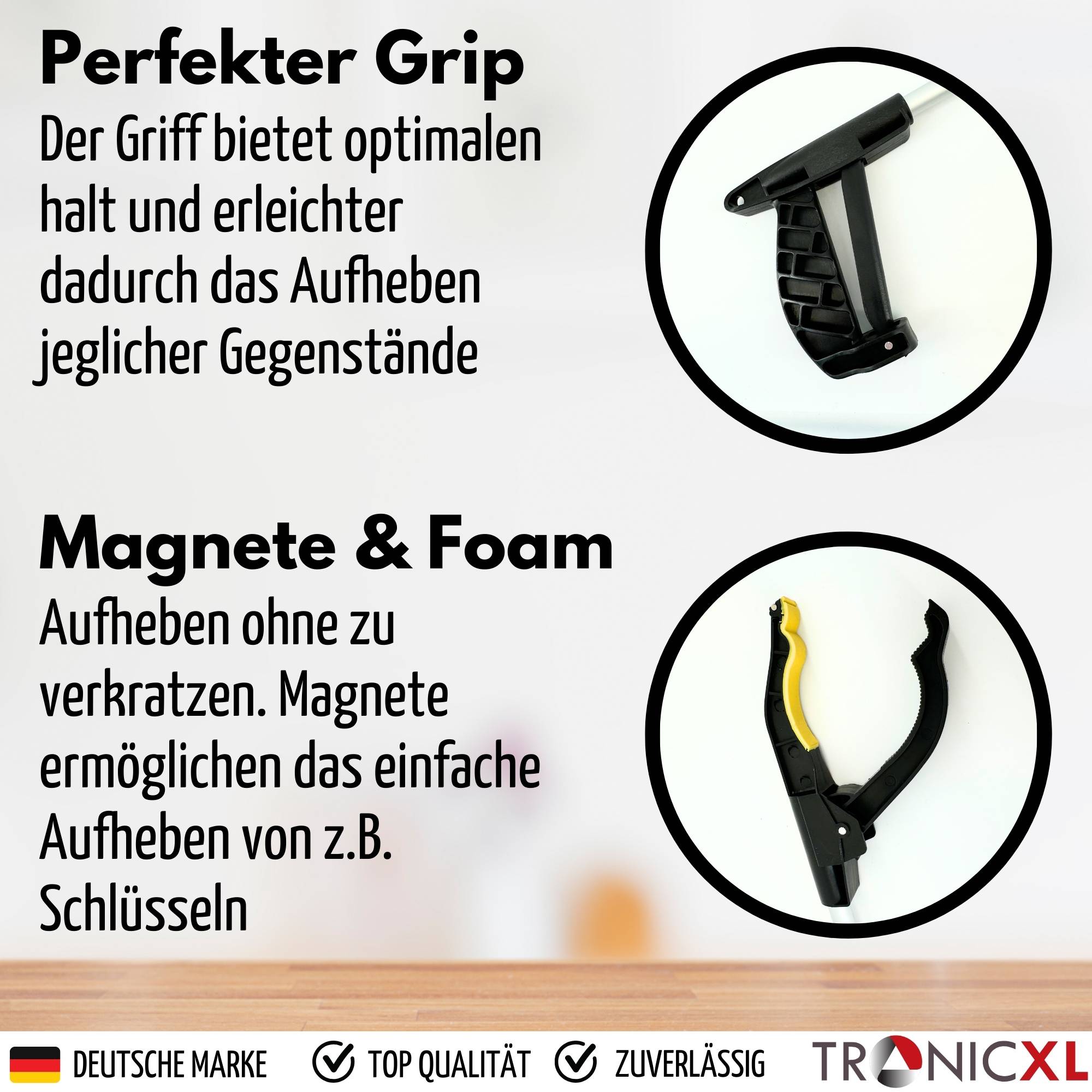 5x Greifzange mit Magnet Müllzange Greifhilfe Metall Greifer Picking Aid für Senioren Müll