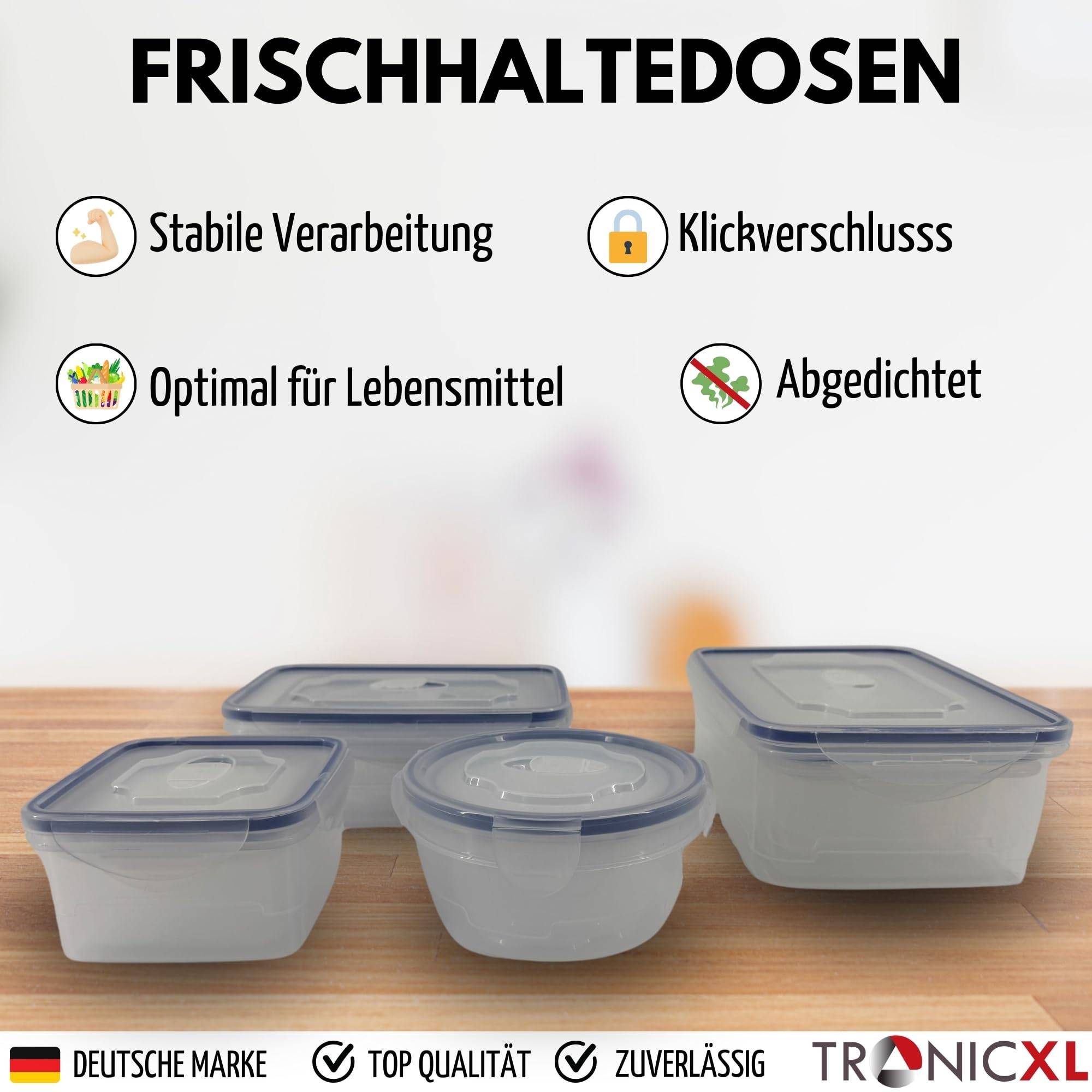 26 Teile Frischhaltedosen Set I 13 Dosen mit 13 Deckel Klick Frischhaltedose Klick System I Kunststoff Vorratsdosen spülmaschinenfest Gefrierdosen