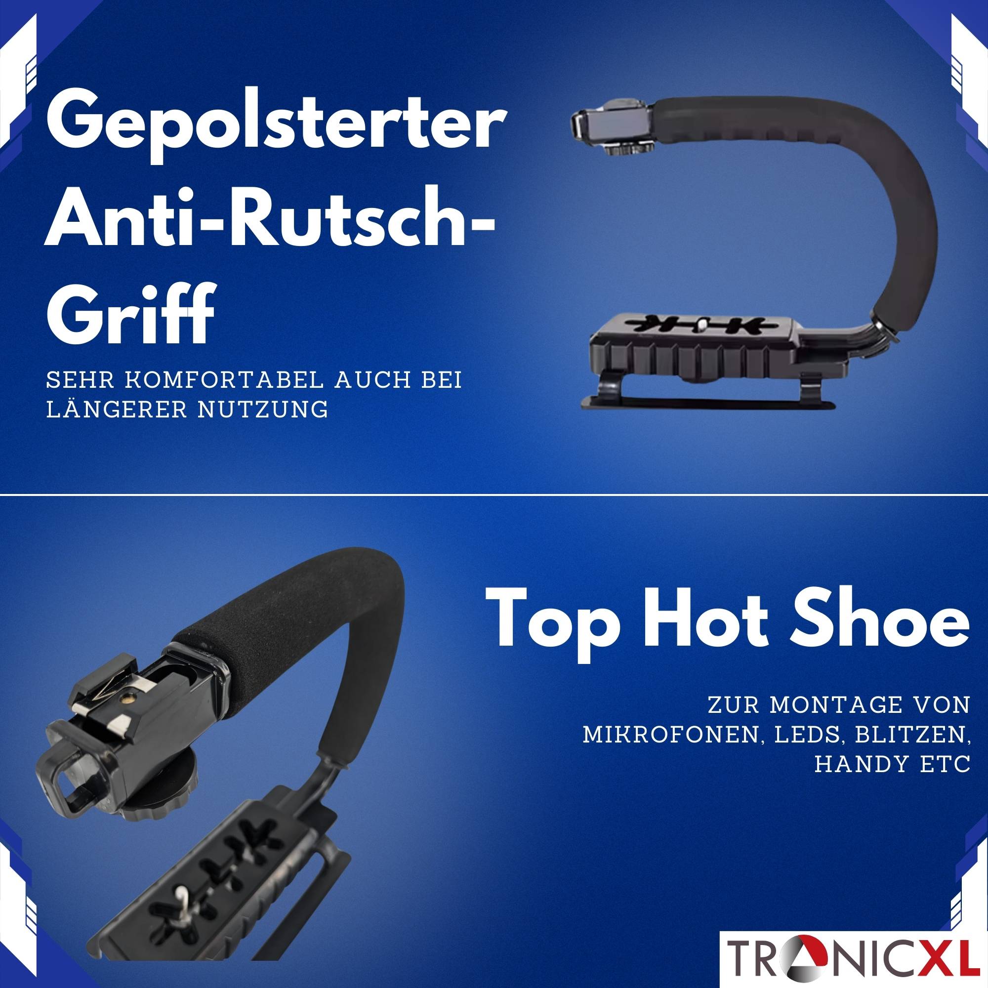 Stabilisator Video Rig Kamera Griff Handle für Nikon Canon Sony Panasonic Blitzschuh Halterung