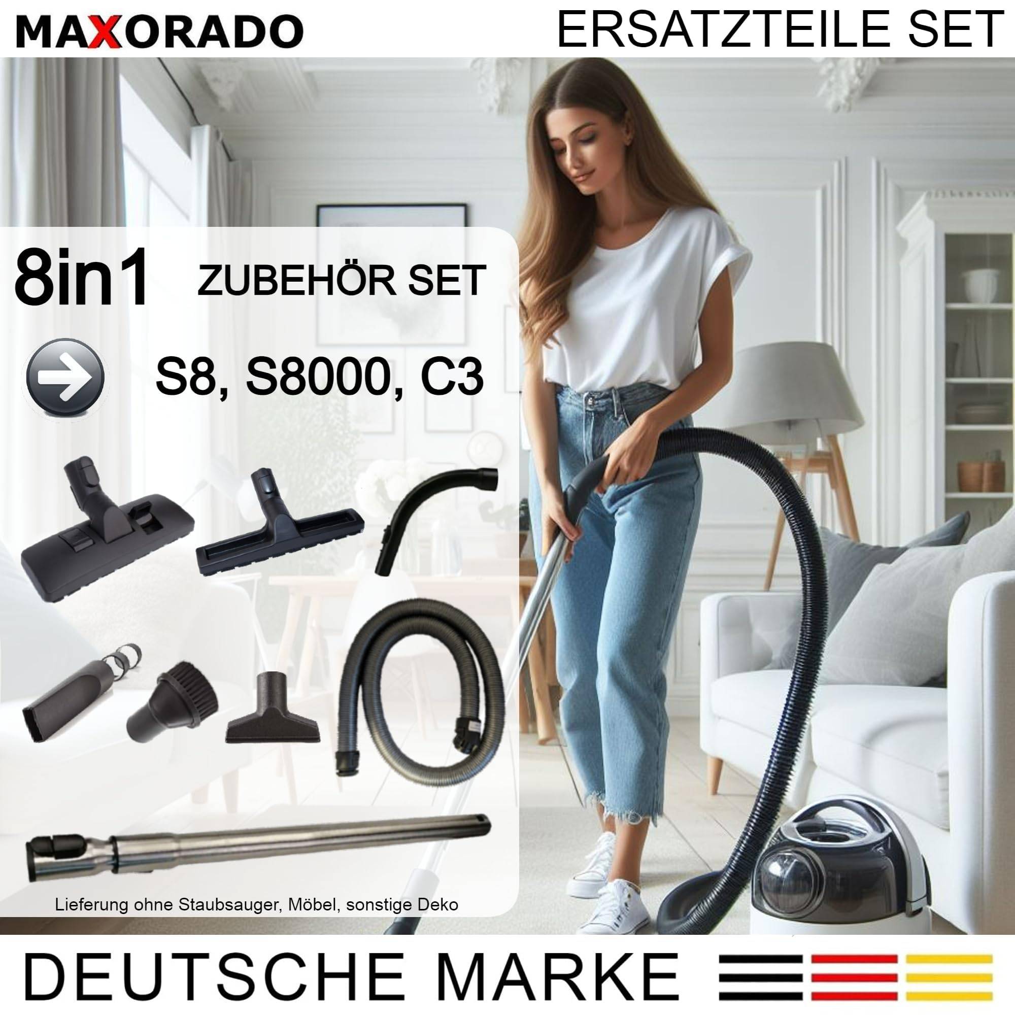 Staubsauger Zubehör kompatibel mit Miele S8340 S8320 S8310 S8350 S8360 S8370 S8380 S8630 S8730 S8510 Bodendüse Bürste Set Ersatzteil für Original