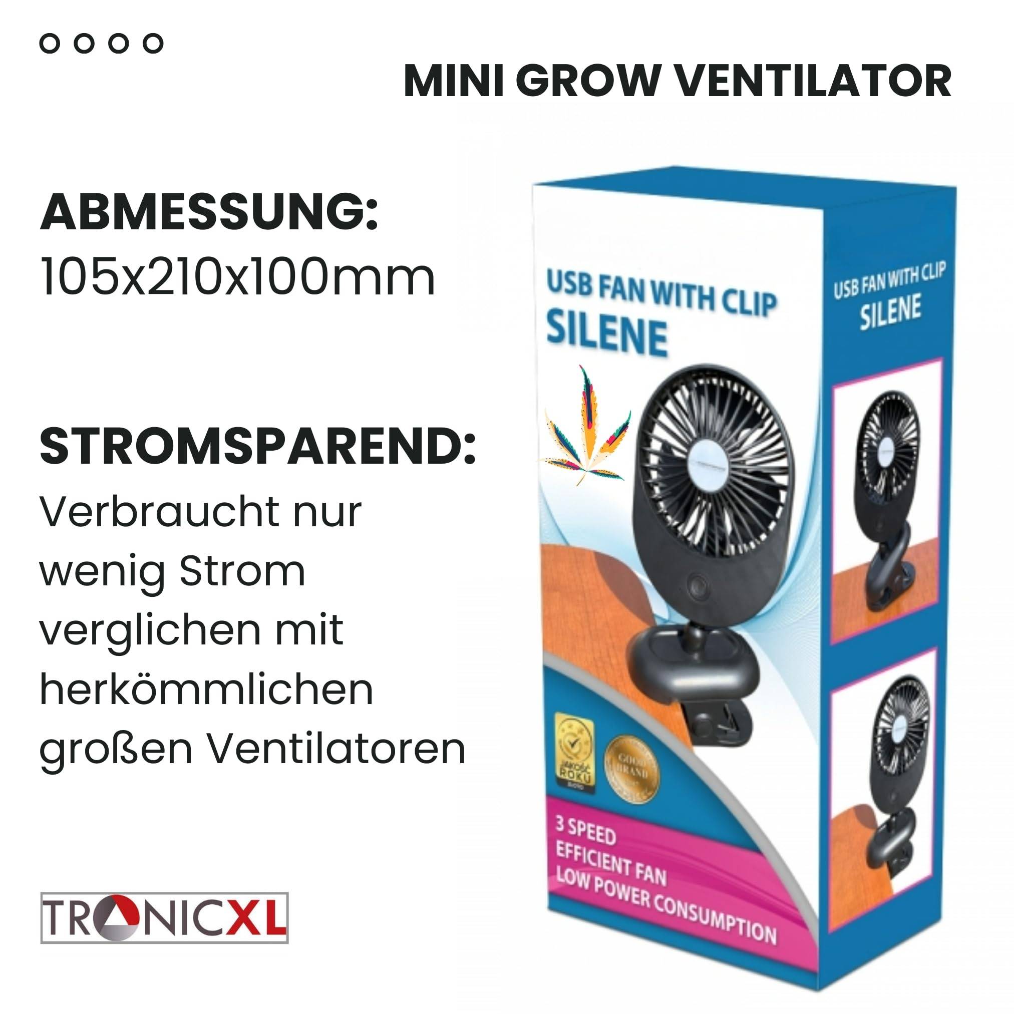Ventilator Grow mit Clip Kabel 230V Netzkabel Steckdose für Growbox Zubehör