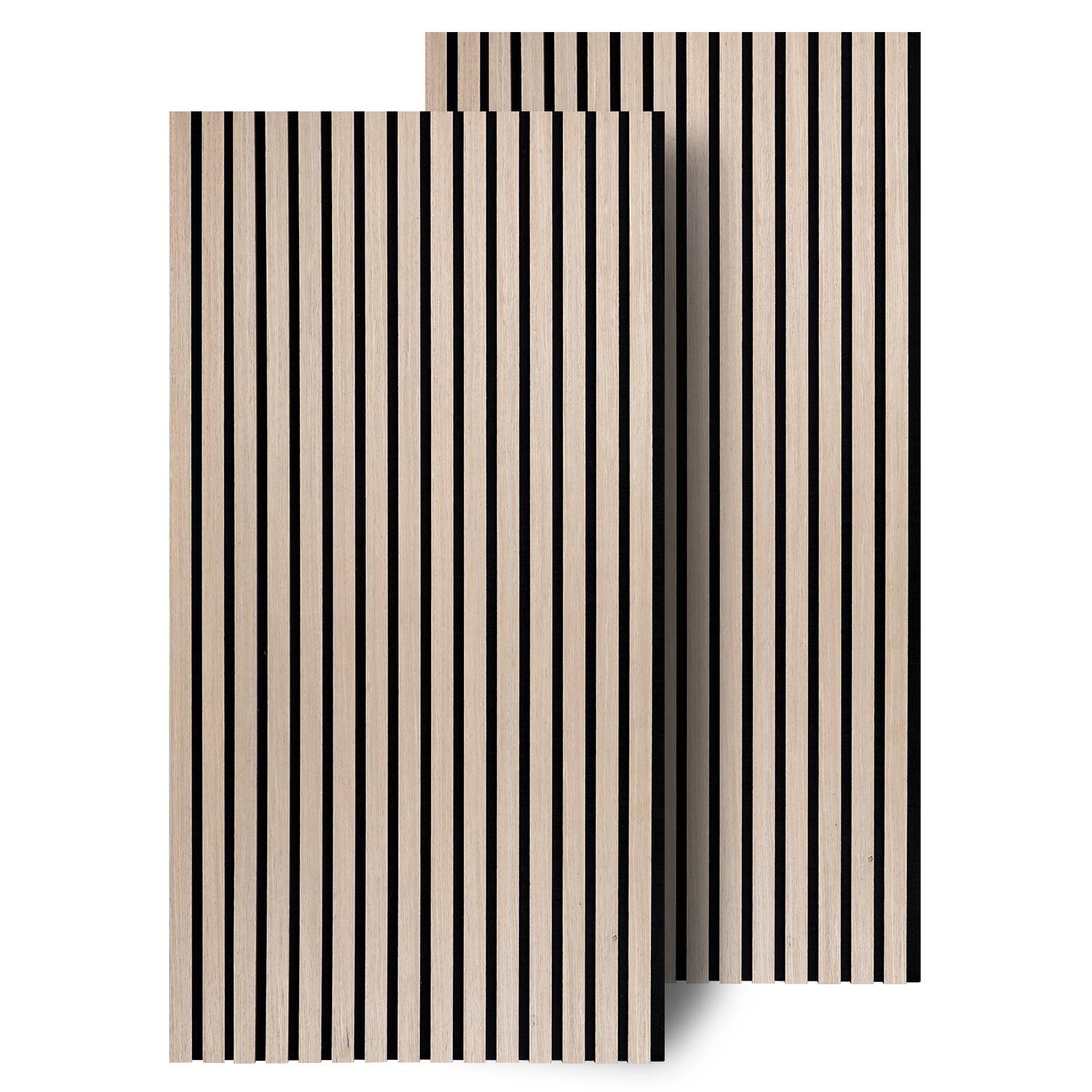 2 Stück Selbstklebend Akustikpaneel Wandpaneel Moderne Wandpaneele Akustik HolzwandHolz MDF Wandpaneele 120x60x2.1cm Eichenholzfarbe