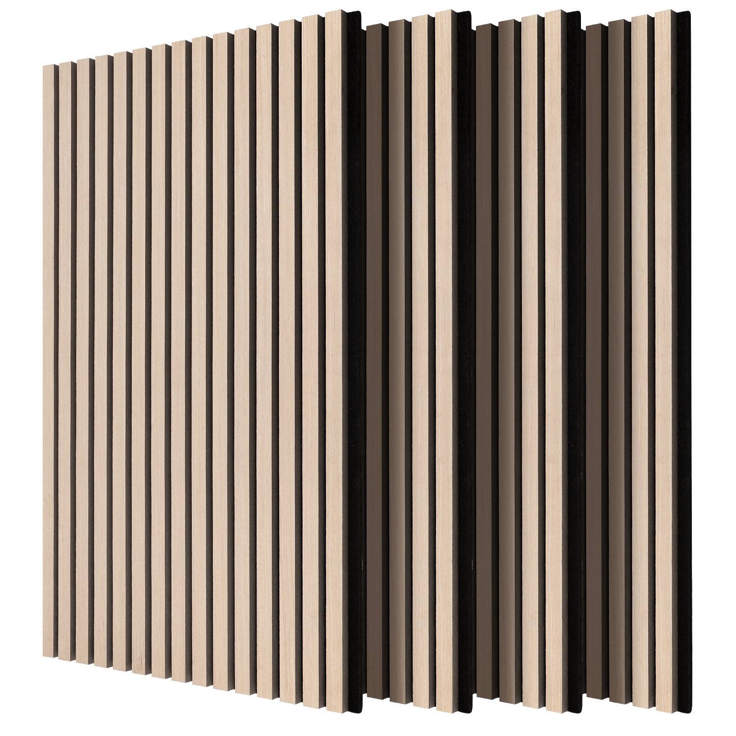 4 Stück Selbstklebend Akustikpaneel Wandpaneel Moderne Wandpaneele Akustik HolzwandHolz MDF Wandpaneele 120x60x2.1cm Eichenholzfarbe