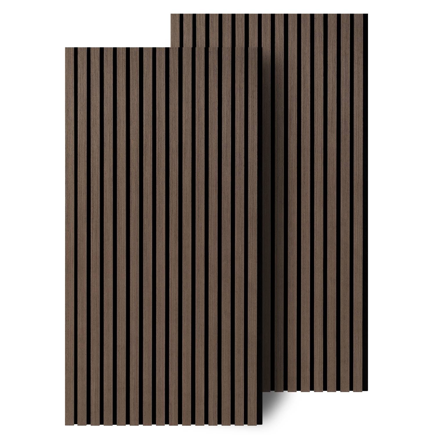 2 Stück Selbstklebend Akustikpaneel Wandpaneel Moderne Wandpaneele Akustik HolzwandHolz MDF Wandpaneele 120x60x2.1cm Walnuss