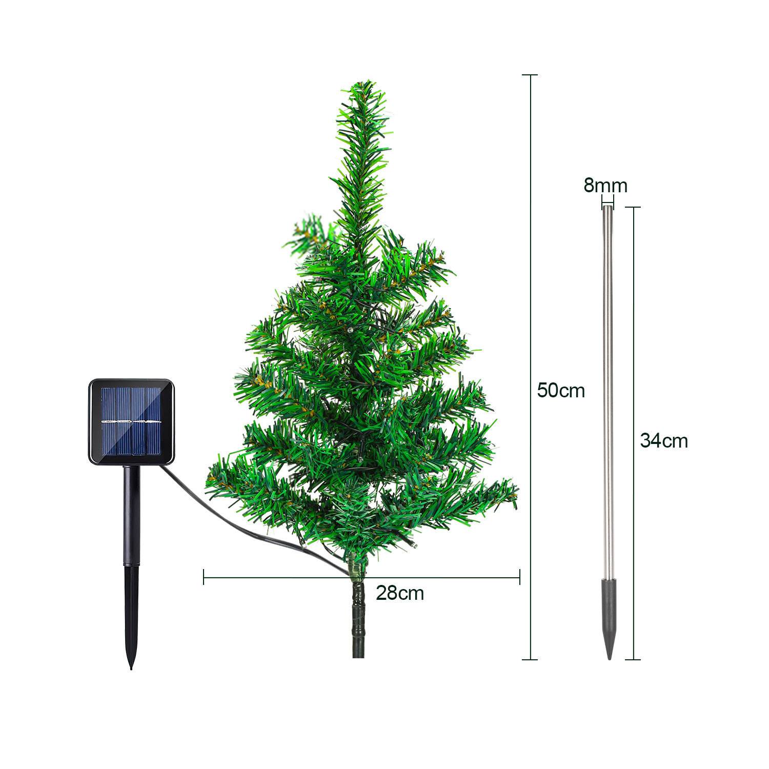 2x Solar Weihnachtsbaum Bodeneinstecklicht 1-zu-4 4W 8 Leuchtmodi