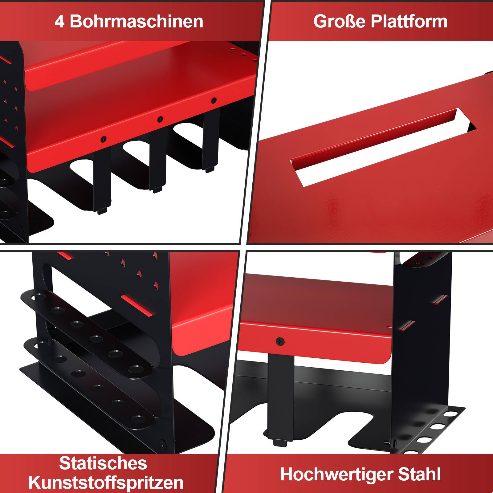Werkstatt Ordnungssystem Werkzeughalter 3-lagiges, Wandhalterung Robustes Werkzeugregal, Metall Werkzeugaufbewahrung Organizer Halter