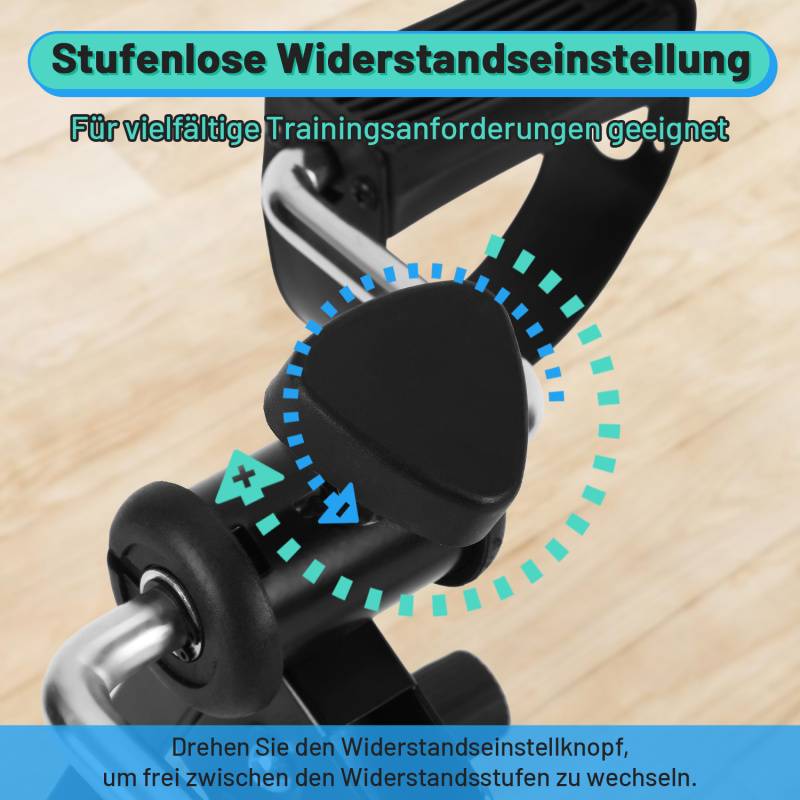 Mini Bike Heimtrainer, Fahrrad Beintrainer mit LCD-Display, Pedaltrainer Faltbares, Fahrradtrainer Einfach zu Bedienen, Schwarz