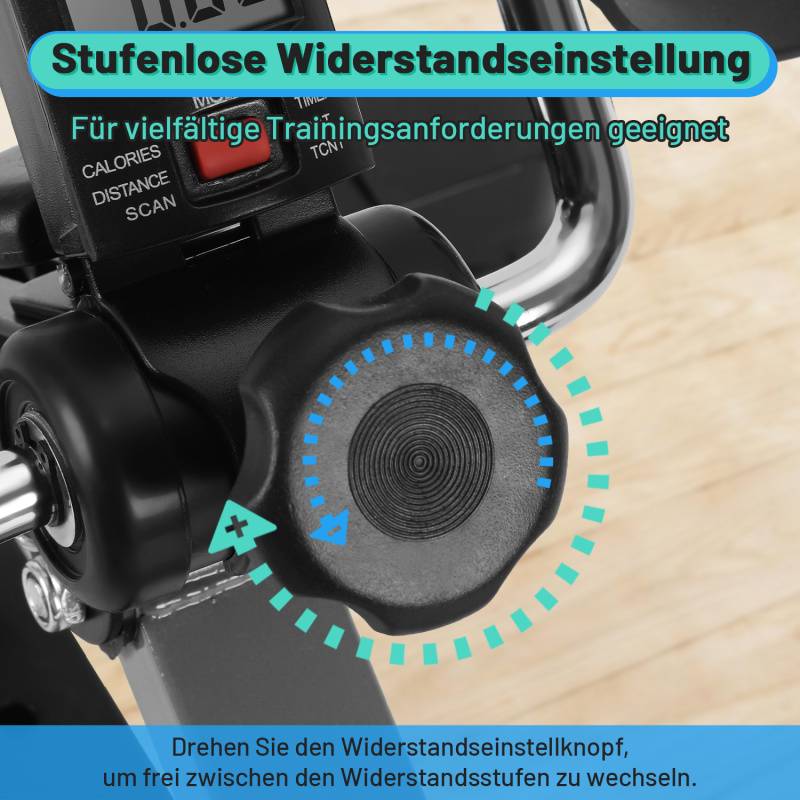 Faltbarer Stepper für Zuhause, Pedaltrainer, Ergometer Heimtrainer, Maximale Belastbarkeit 200 kg
