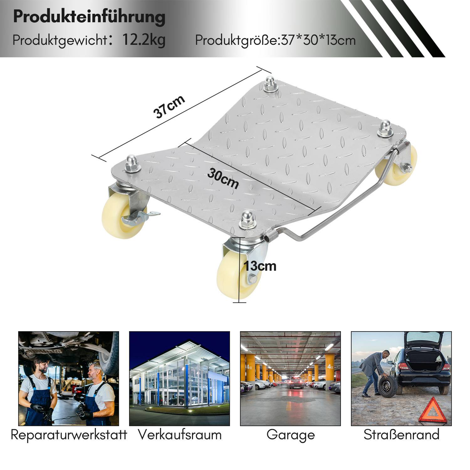 4pcs Rangierhilfe Wagenheber Rangierroller Rangierheber Autowerk