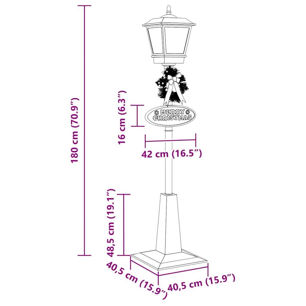 vidaXL Weihnachtsstraßenlampe mit Laterne Rot 40,5x40,5x180cm