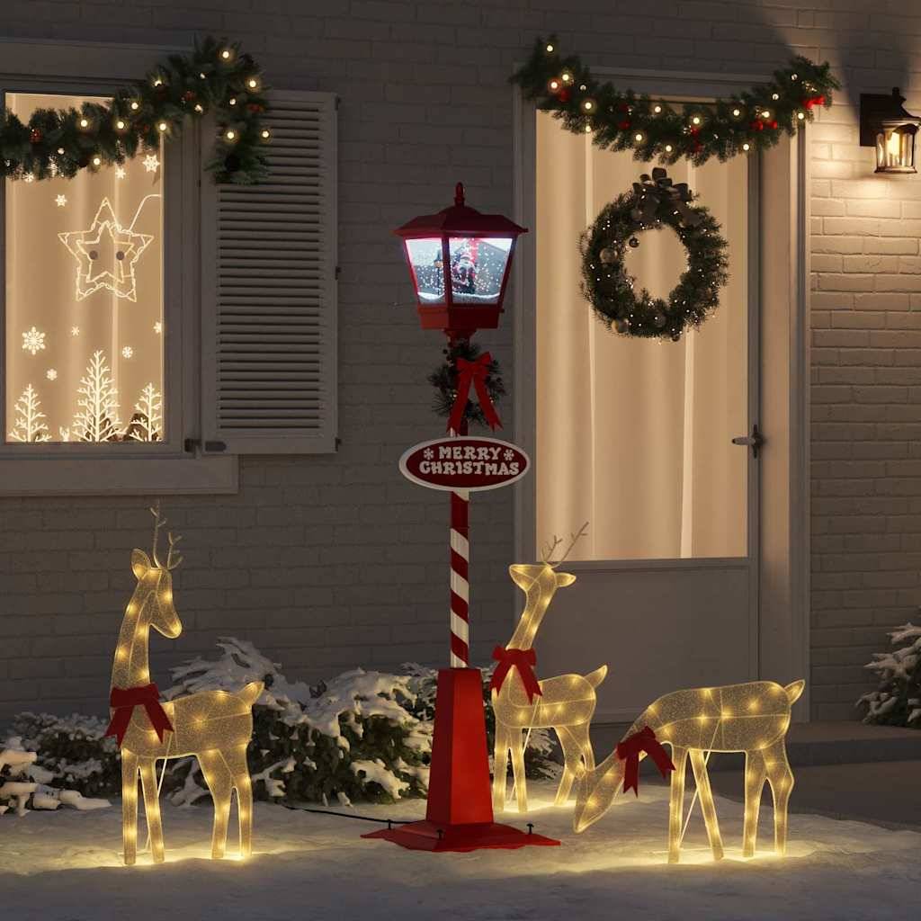 vidaXL Weihnachtsstraßenlampe mit Laterne Rot 40,5x40,5x180cm