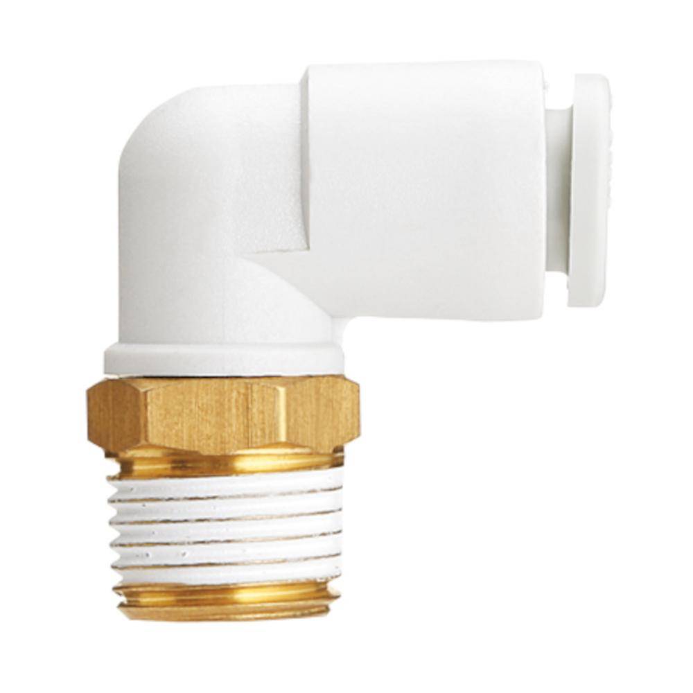 Einschraubwinkel KQ2L16-02A - Messing/PBT - ohne Dichtung - Schlauch-Ø 16 mm - AG R 1/4" - VE 5 Stück - Preis per Stück