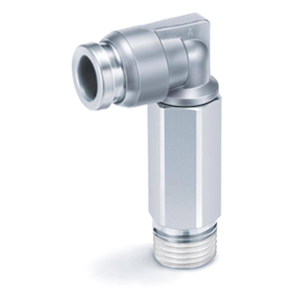 SMC Einschraubwinkel hoch KQB2W08-G01 - Messing/Edelstahl - Schlauch-Außen-Ø 8 mm - AG G 1/8" - Preis per Stück