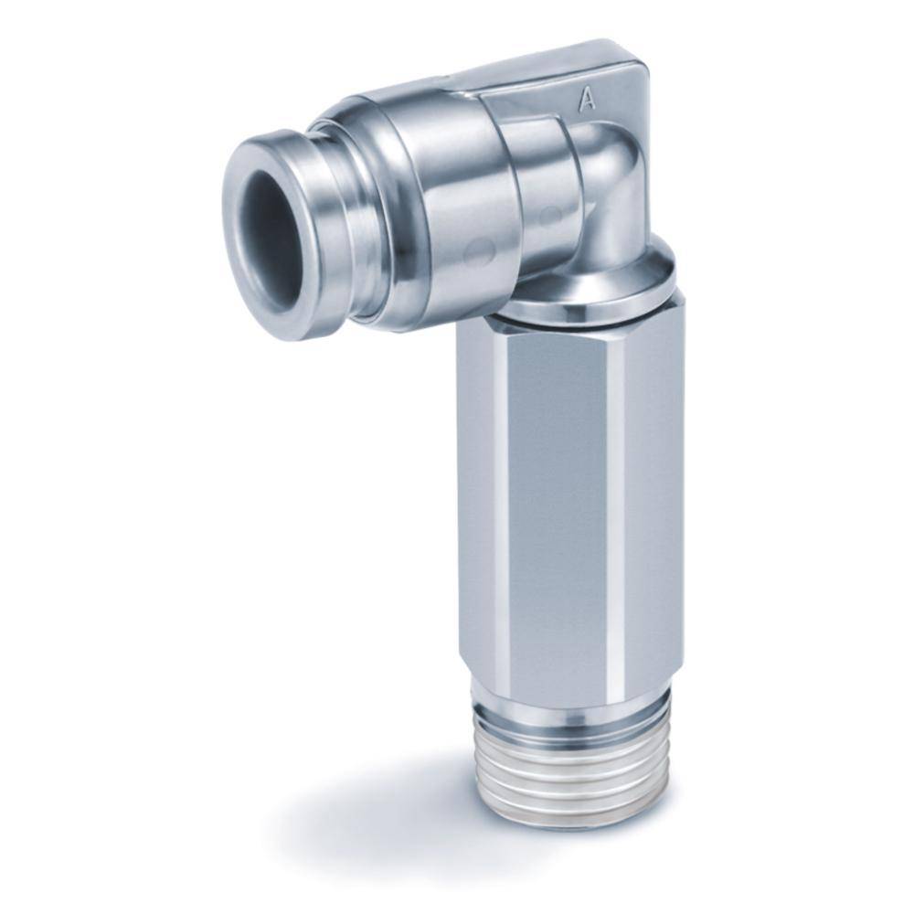SMC Einschraubwinkel 90° KQG2W06-01S - Edelstahl - Schlauch-Außen-Ø 6 mm - AG R 1/8" - Preis per Stück