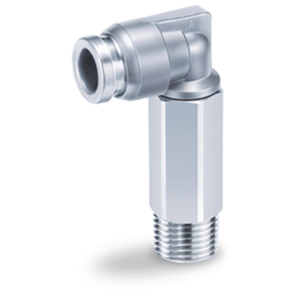 Einschraubwinkel hoch KQB2W06-G01-F - Messing/Edelstahl - FDA-konform - Schlauch-Außen-Ø 6 mm - AG G 1/8" - Preis per Stück