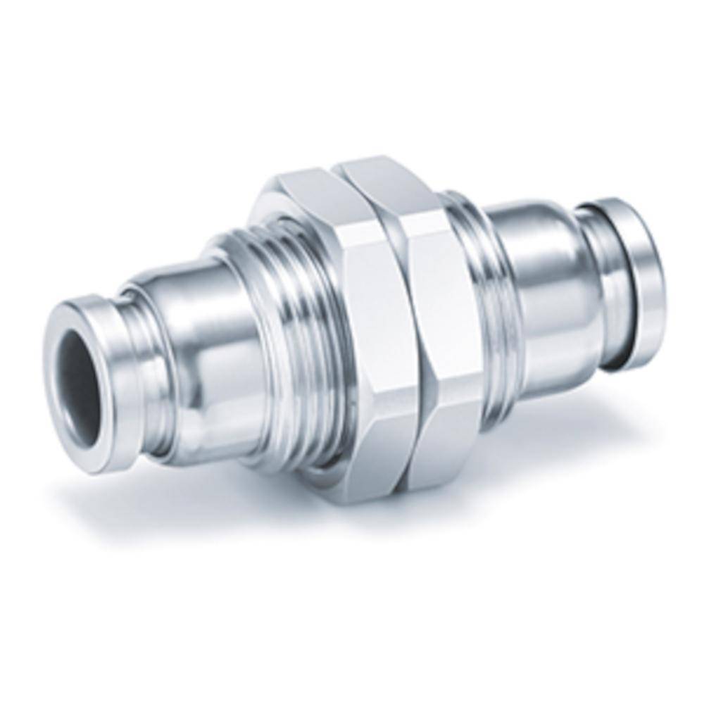 SMC Schott-Steckverbindung KQB2E12-00 - Messing/Edelstahl - Schlauch-Außen-Ø 12 mm - Preis per Stück