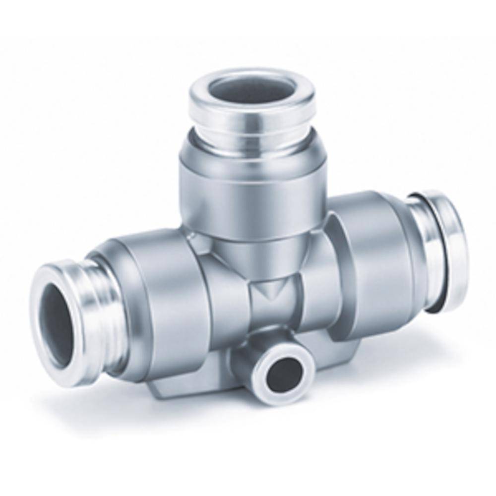 SMC T-Steckverbindung KQB2T12-00 - Messing/Edelstahl - Schlauch-Außen-Ø 12 mm - Preis per Stück