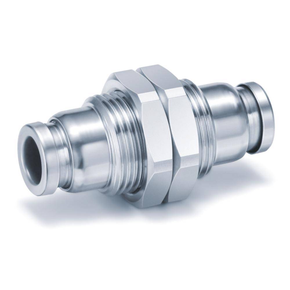 SMC Schott-Doppel-Steckverbindung KQG2E23-00 - Edelstahl - Schlauch-Außen-Ø 3,2 mm - AG M10 x 1 - Preis per Stück