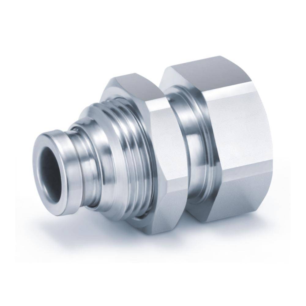 Schott-Steckverbindung KQG2E04-01 - Edelstahl - Schlauch-Außen-Ø 4 mm - IG Rc 1/8" - Preis per Stück