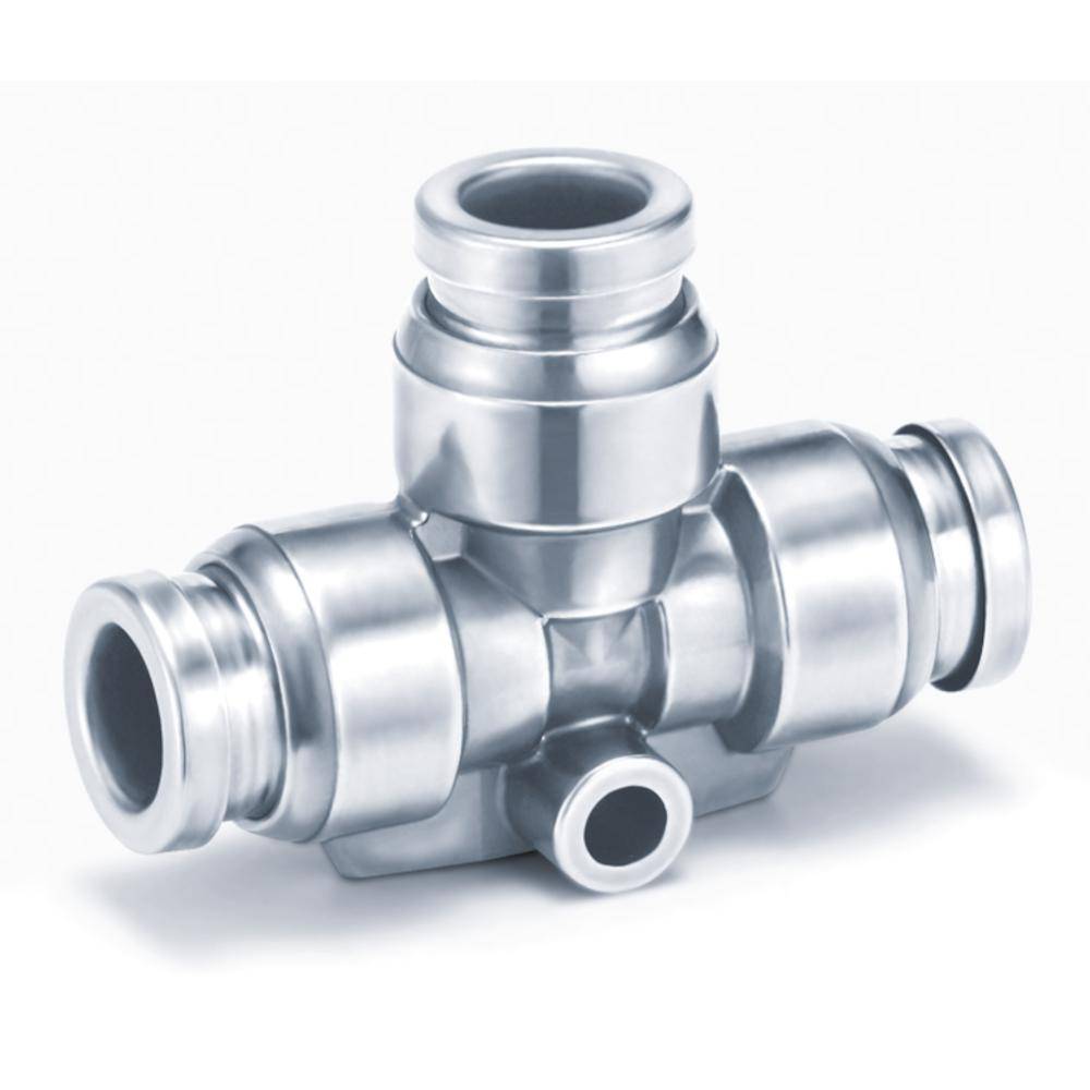 SMC T-Steckverbindung KQG2T16-00 - Edelstahl - Schlauch-Außen-Ø 16 mm - Preis per Stück