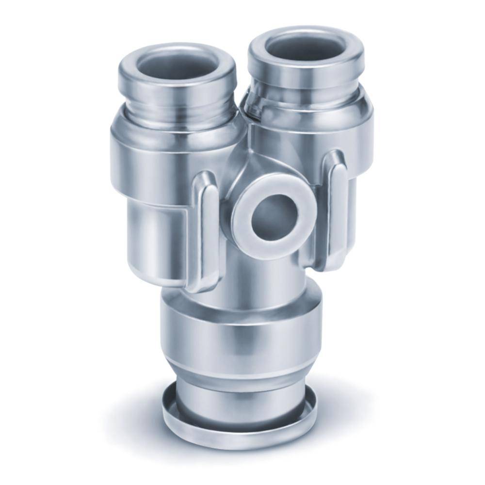 SMC Y-Steckabzweiger mit Reduktion KQG2U12-16 - Edelstahl - Schlauch-Ø 12 auf 16 mm - Preis per Stück