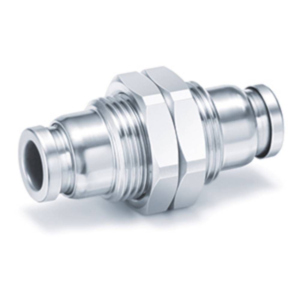 SMC Schott-Steckverbindung KQB2E06-00-F - Messing/Edelstahl - FDA-konform - Schlauch-Außen-Ø 6 mm - Preis per Stück