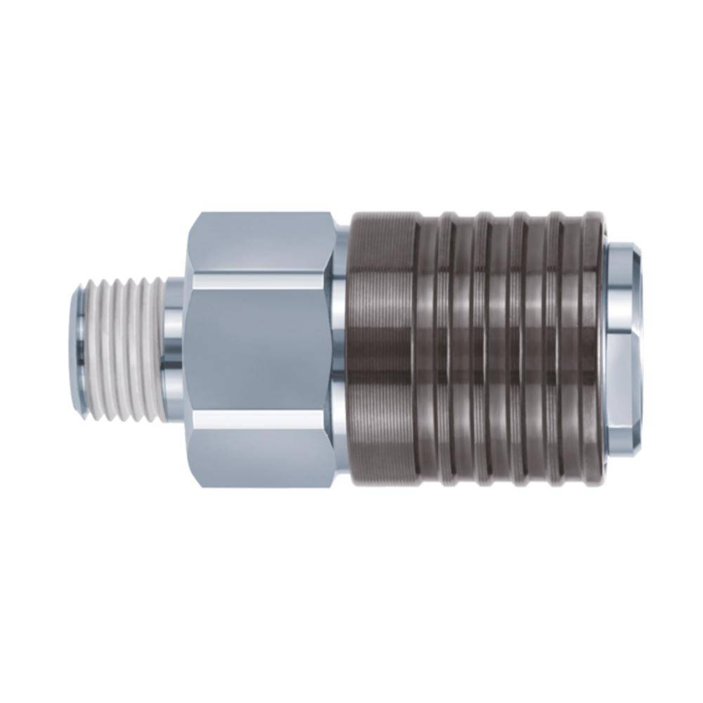 SMC Schnellkupplung mit Buchse KKA6S-04M - mit Rückschlagventil - AG R 1/2" - Baugröße 1/2 - Preis per Stück