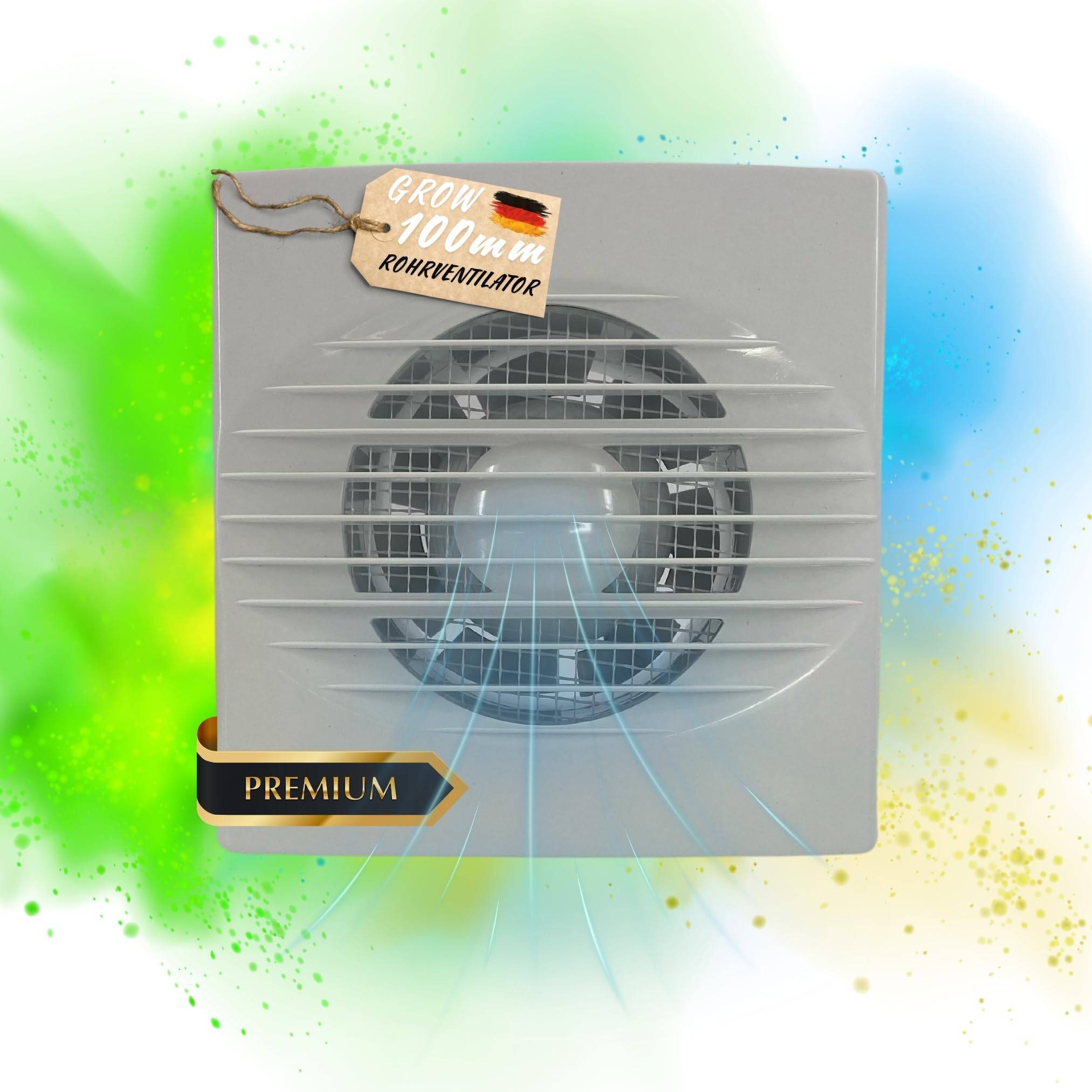 100mm Abluft Zuluft Grow Lüfter Ventilator für Growbox Lüfter Grower