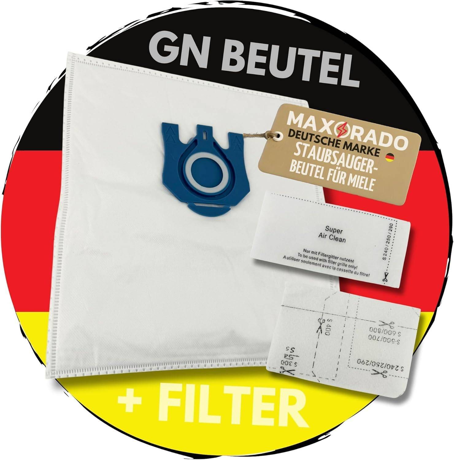 20 Staubsaugerbeutel für Miele S8 Parquet Special Eco S 8 Ecoline S8310 Complete C3 Silence + Filter Set Staubbeutel