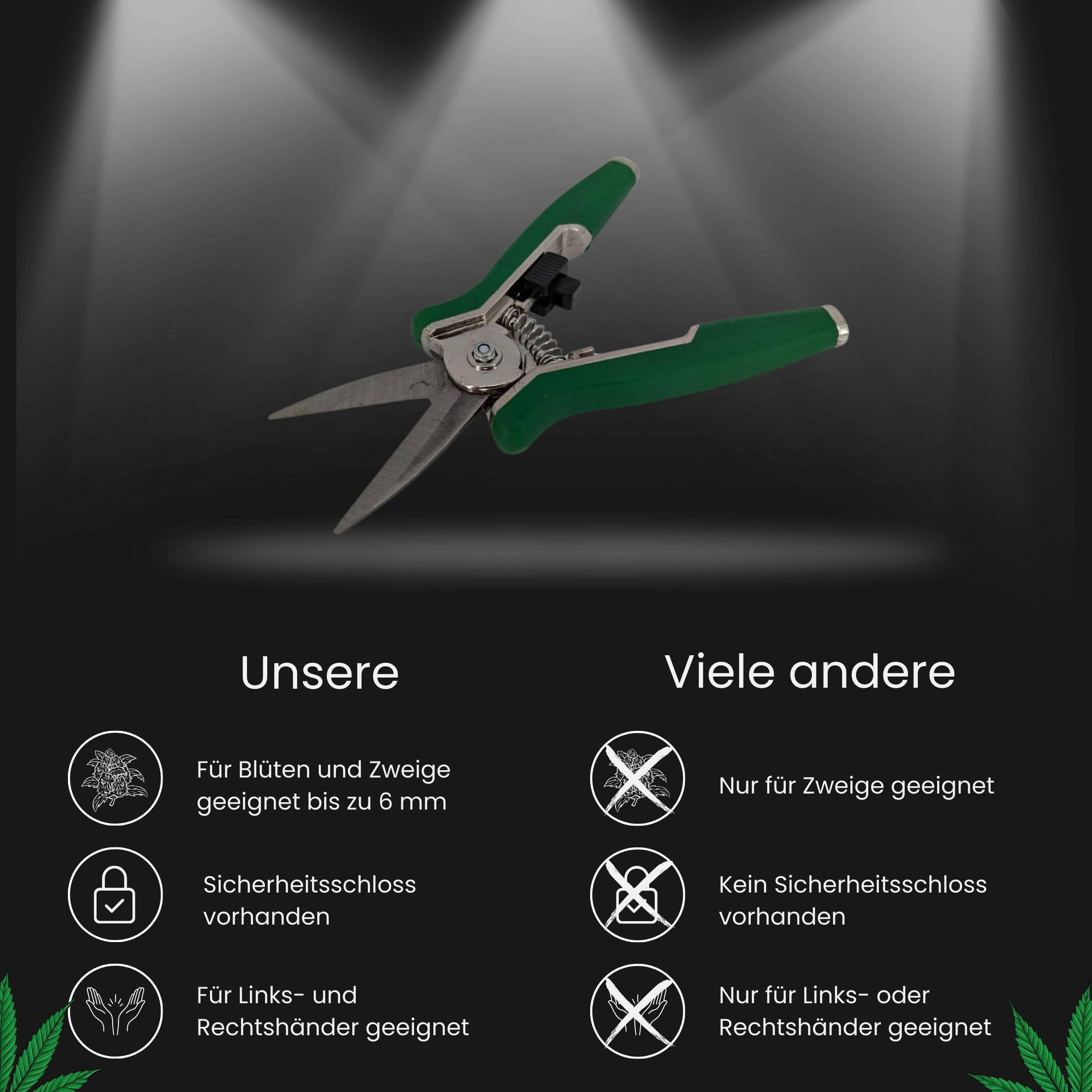Grow Ernteschere Gartenschere Schere für Eigenanbau Growbox Zelt Trimmen