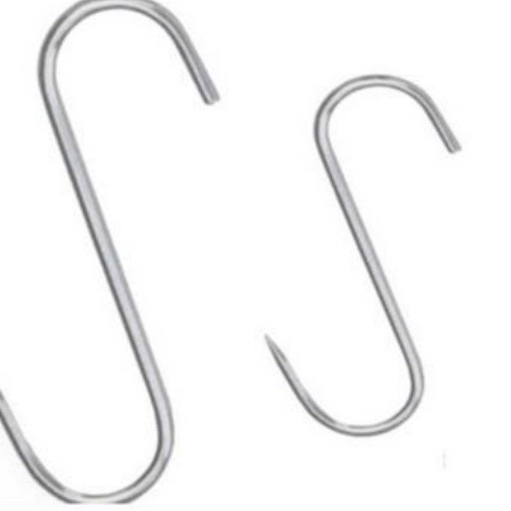 10x S-Haken EDELSTAHL 160mm x 6mm Fleischhaken Fleischerhaken Metzgerhaken