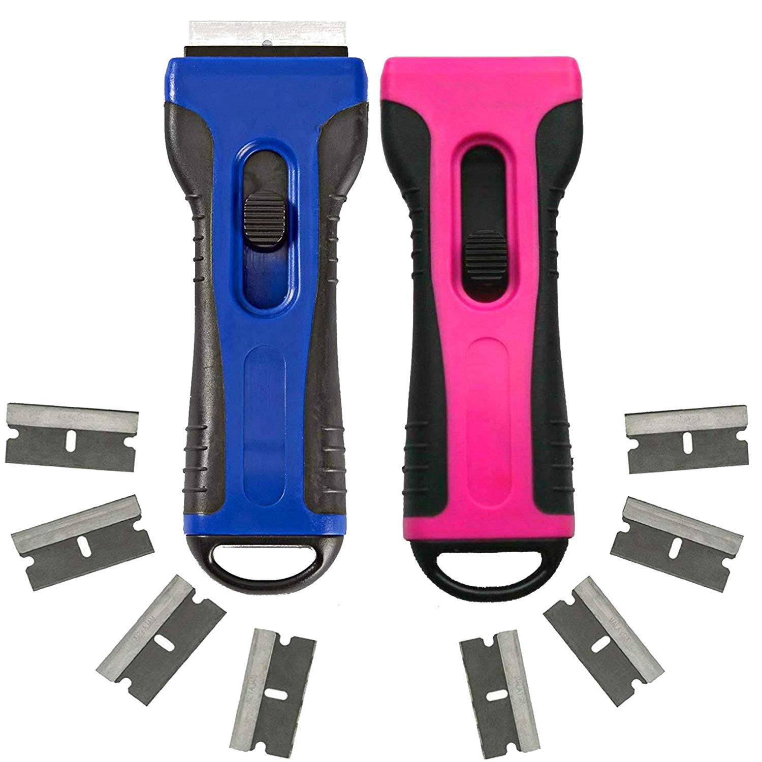 Set 2 Stück für Glas Keramik Kochfeld Schaber Reiniger Ergonomisch Kochfeldschaber (Schaber Set)