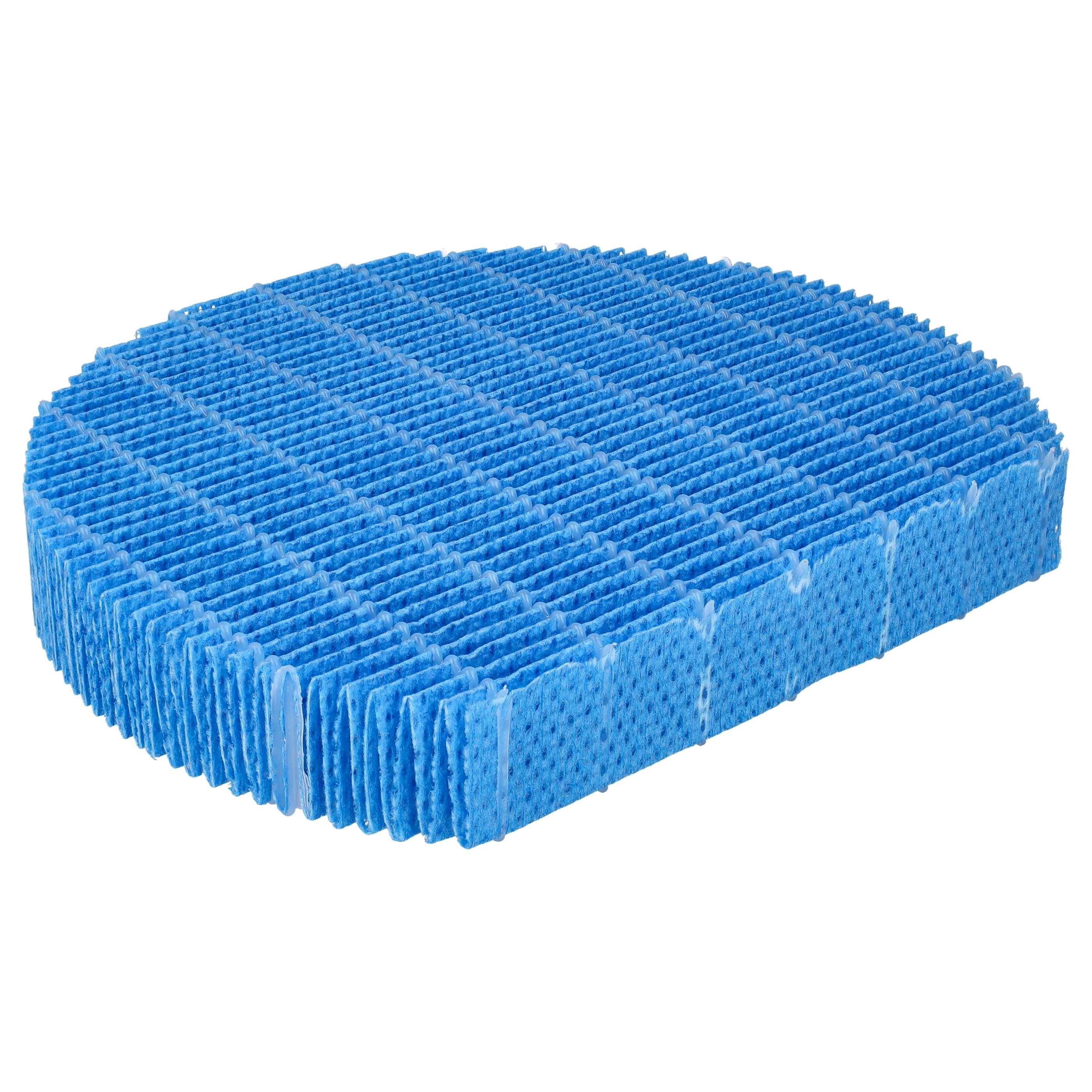 Runder blauer Luftfilterpads mit Gitterdesign, verwendet für Luftbefeuchter zum Auffangen von Staub und Allergenen, zur Verbesserung der Luftqualität.
