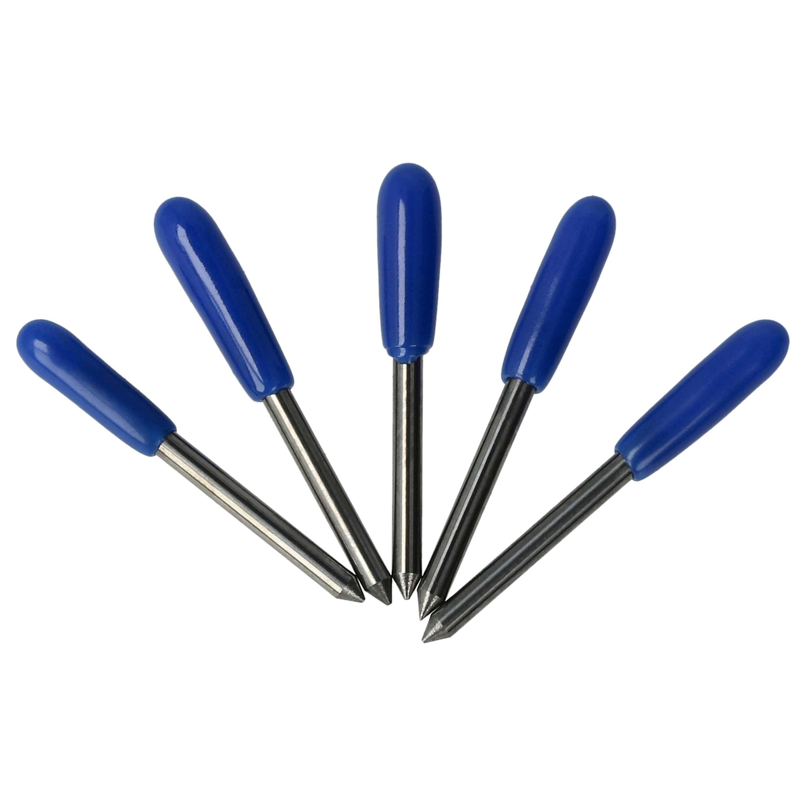 vhbw 5x Plottermesser kompatibel mit Summa Cut D120 SE, D1220, D120-R, D140 SE, D140, D140-R, D120, D1020 Schneideplotter - 60° Schneidewinkel