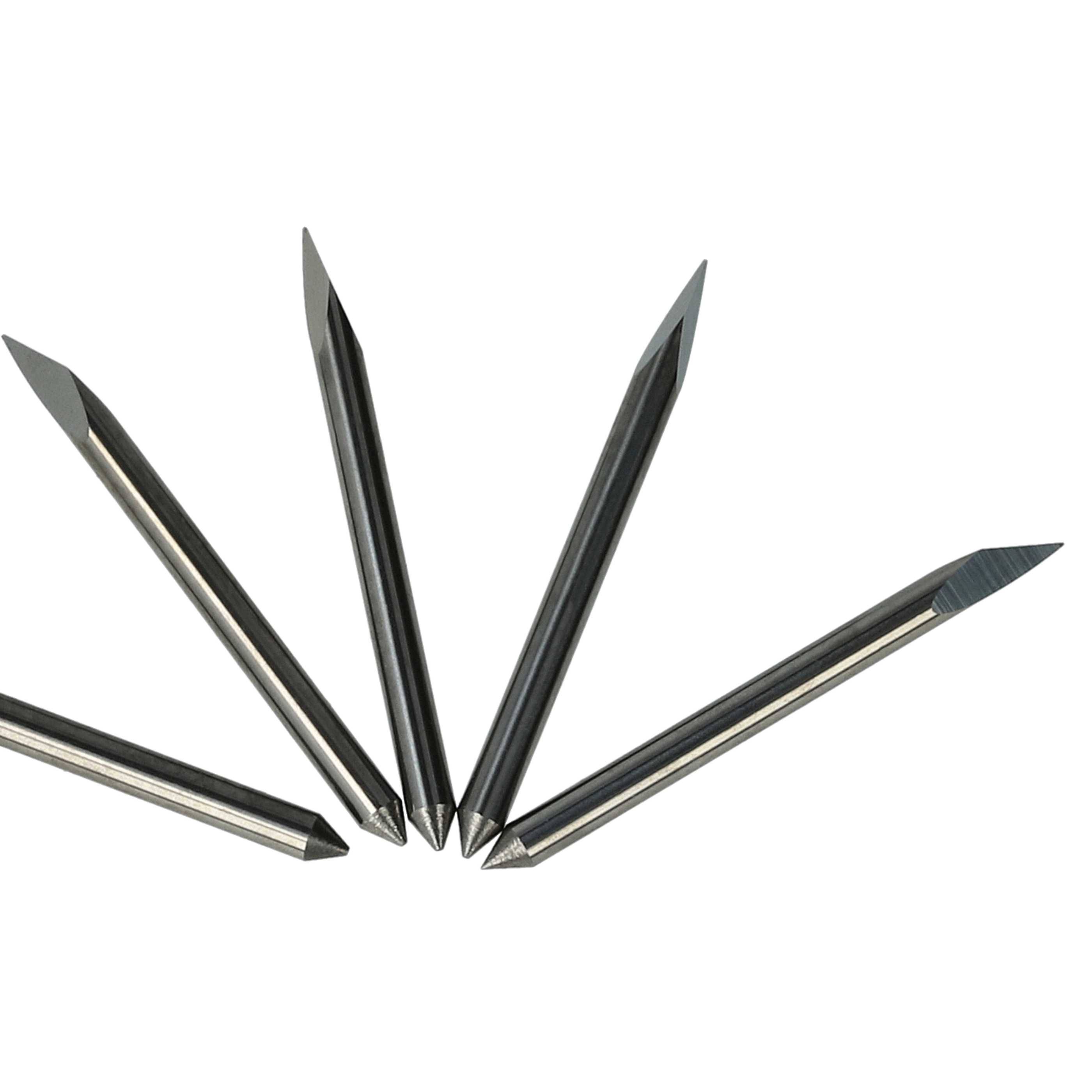 vhbw 5x Plottermesser kompatibel mit Summa Cut D120 SE, D1220, D120-R, D140 SE, D140, D140-R, D120, D1020 Schneideplotter - 60° Schneidewinkel